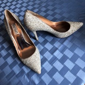 Badgley Mischka Gold/Silver Glitter Heels